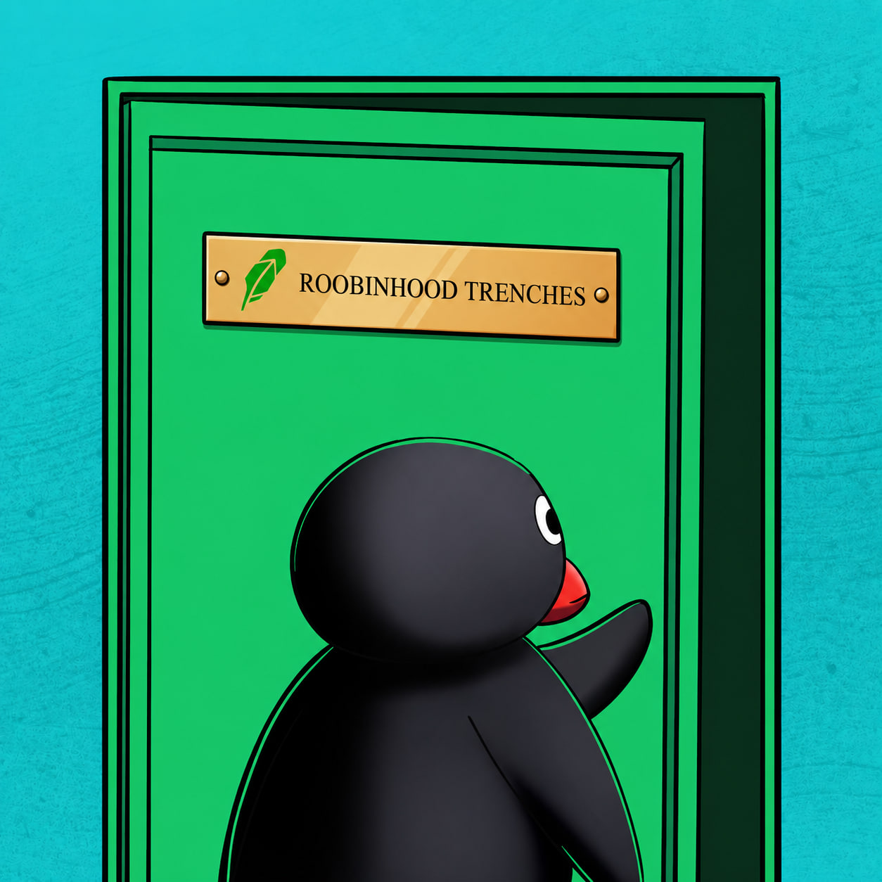 noot at the door of the roobinhood trenches